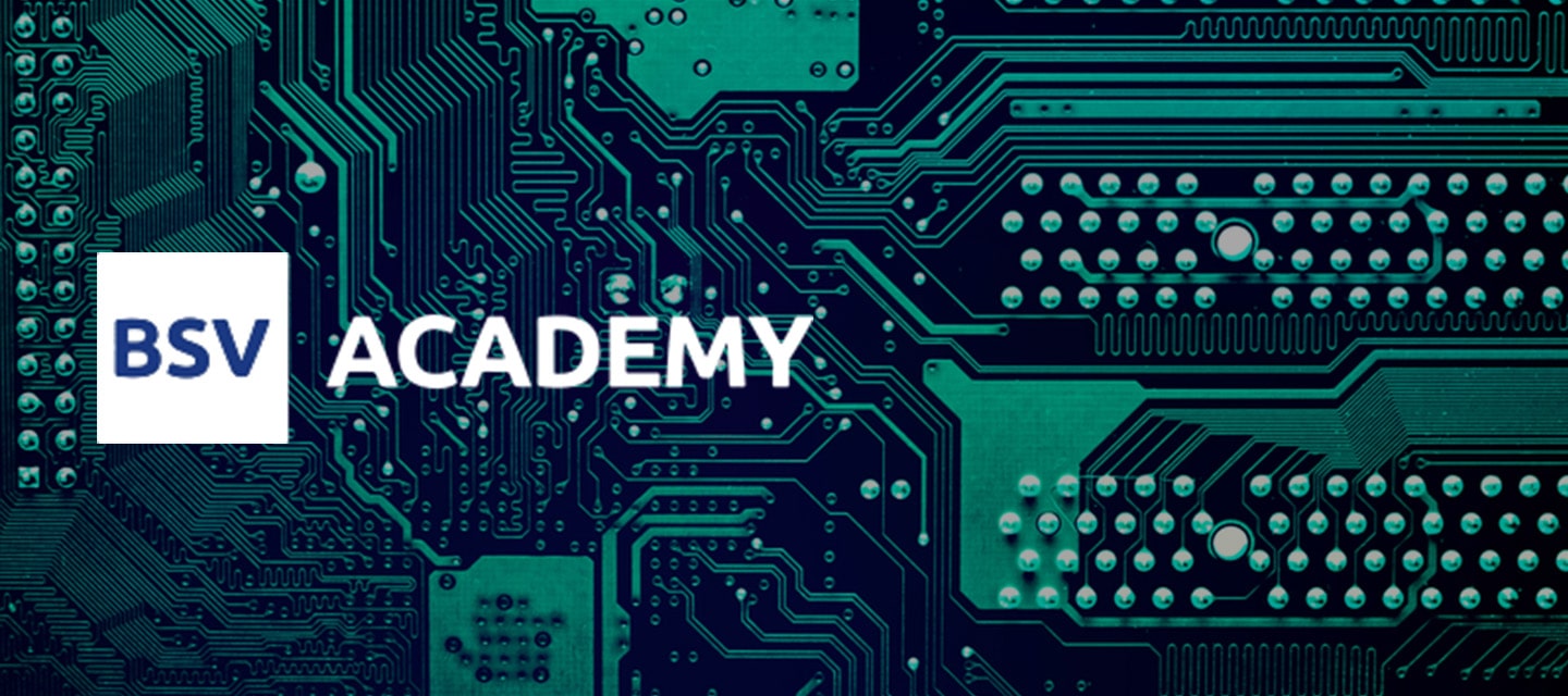 green and blue technology with BSV Academy logo